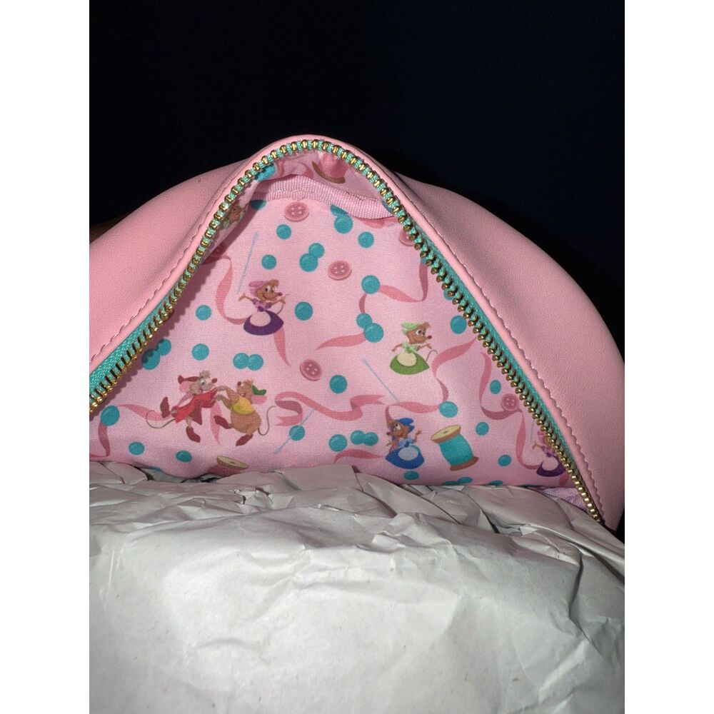 NWT Loungefly Cinderella Pink Gus and Jaq Mice Teacup Mini Backpack with flaws - Picture 6 of 6